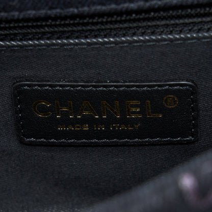 Chanel 22P Black Denim Flap Bag Brushed (Microchip)