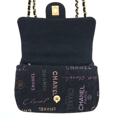 Chanel 22P Black Denim Flap Bag Brushed (Microchip)