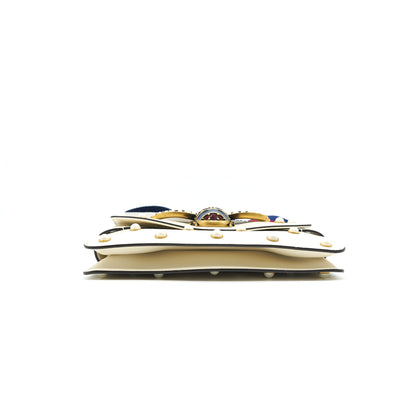 Gucci Embellished Broadway Bee Bag White
