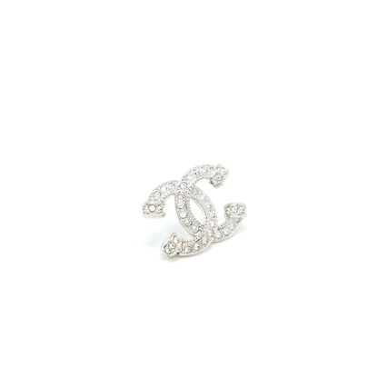 Chanel 23P CC Logo Earrings Crystal Silver Tone