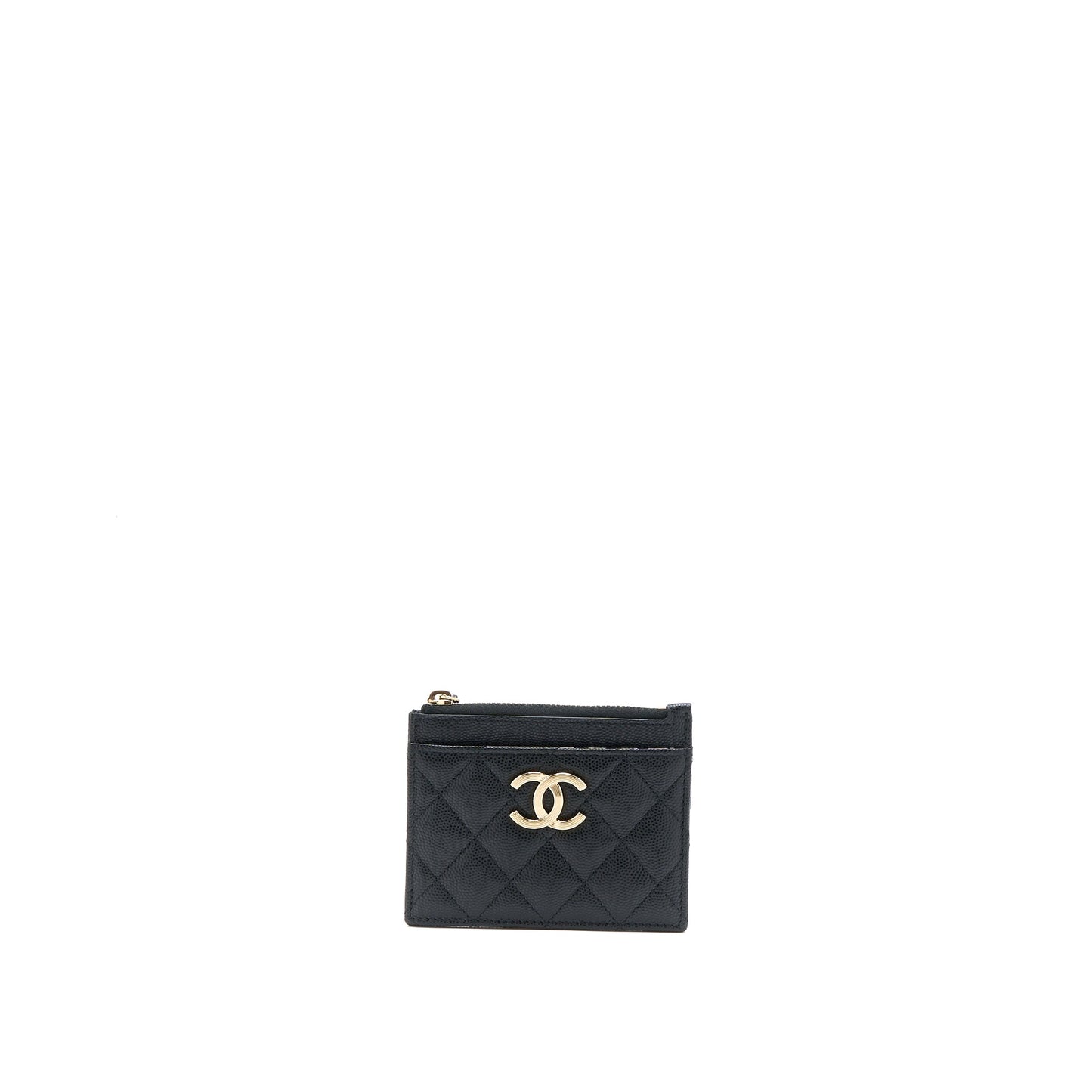 Chanel 23C Zipper Card Holder Caviar Black L (Microchip)