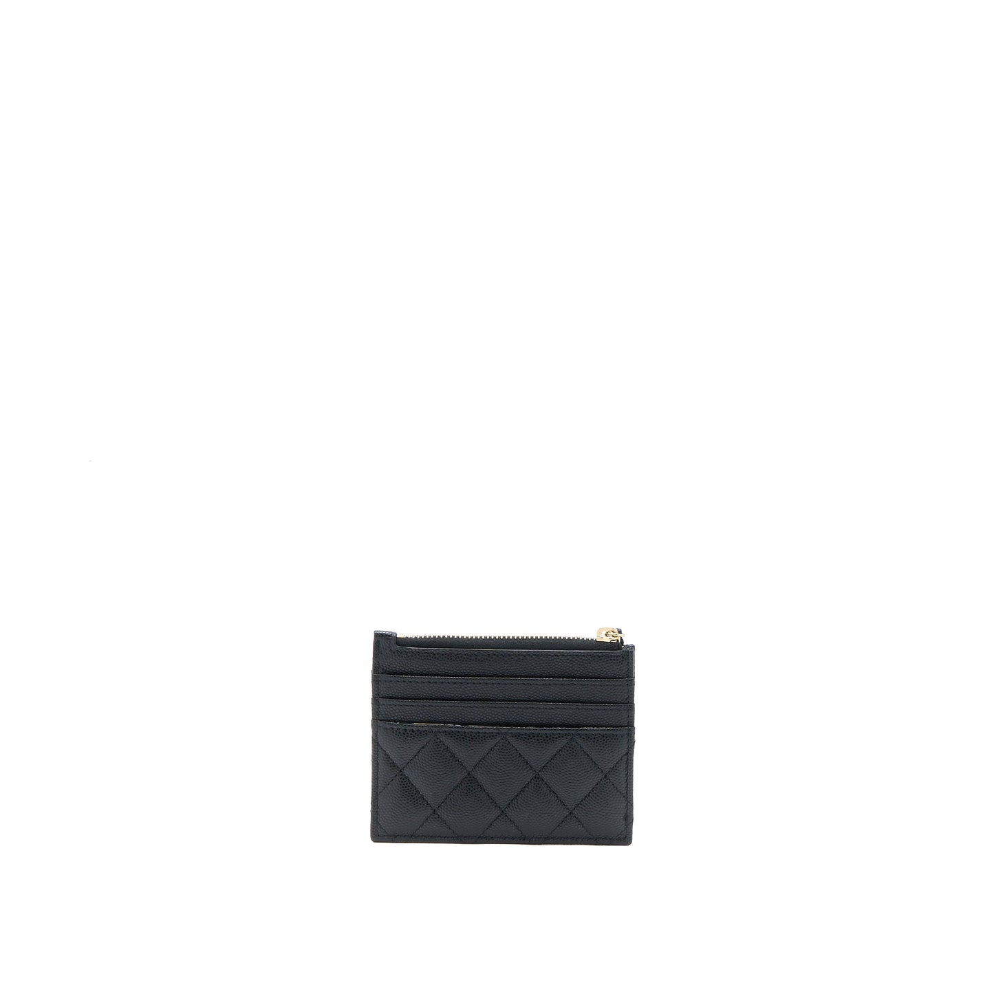 Chanel 23C Zipper Card Holder Caviar Black L (Microchip)