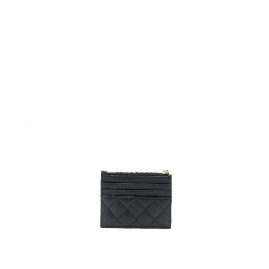 Chanel 23C Zipper Card Holder Caviar Black L (Microchip)
