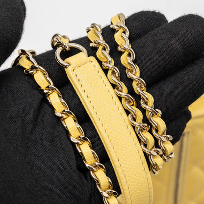 Chanel Mini Business Affinity Wallet On Chain Caviar Yellow L (microchip)