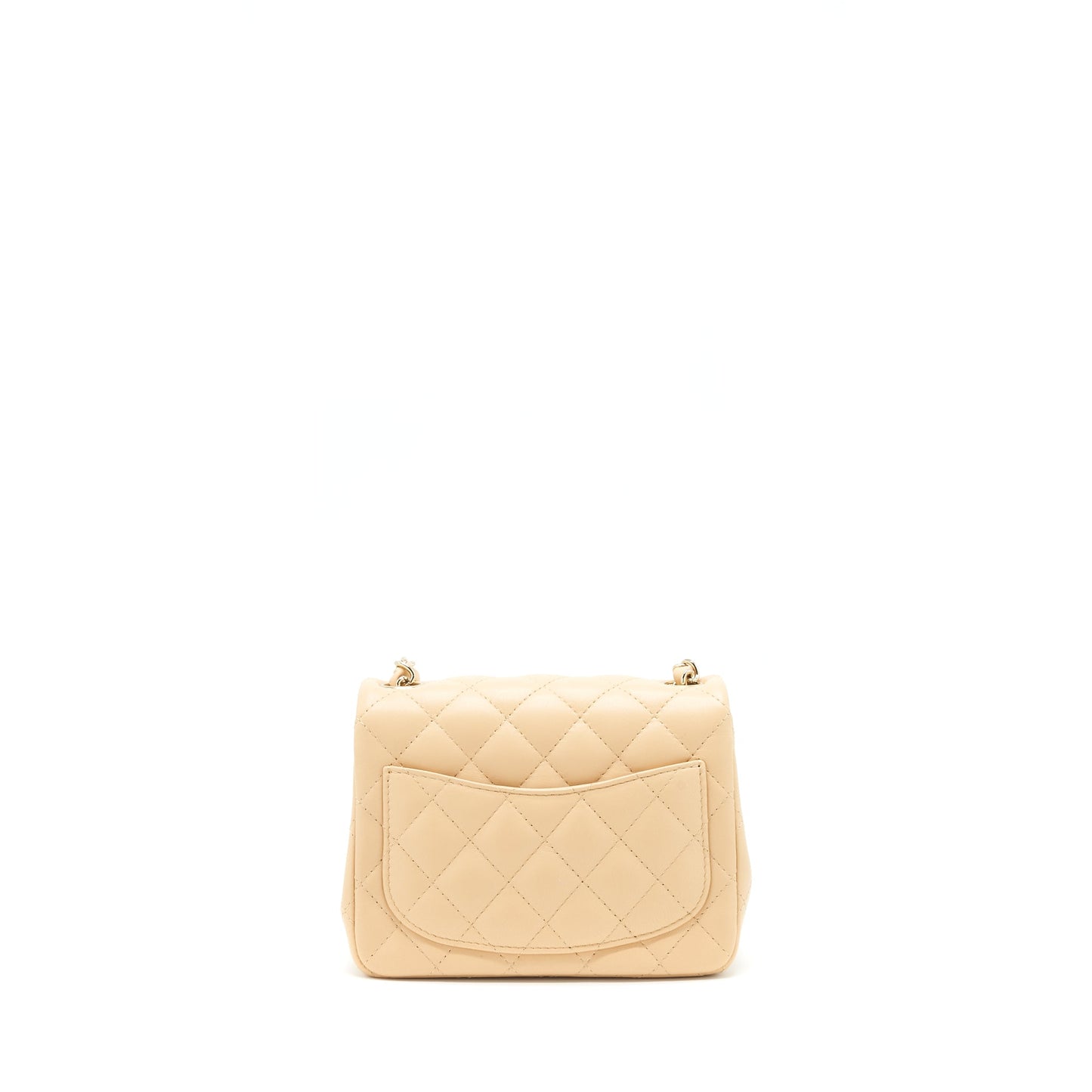 Chanel 22C Mini square flap Bag Lambskin beige L