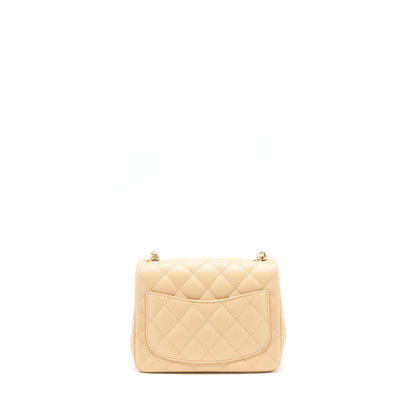 Chanel 22C Mini square flap Bag Lambskin beige L