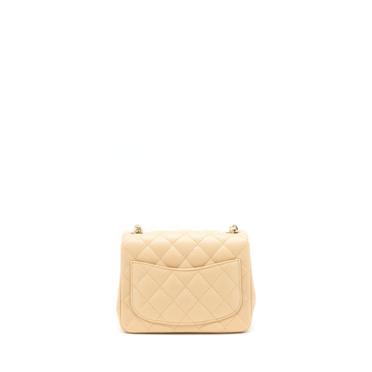 Chanel 22C Mini square flap Bag Lambskin beige L