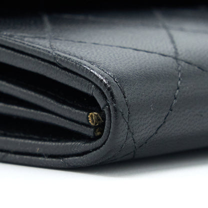 Chanel Pearl Flap Wallet on Chain Goatskin Black