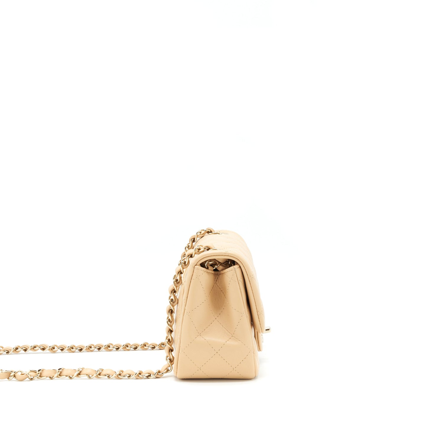 Chanel 22C Mini square flap Bag Lambskin beige L