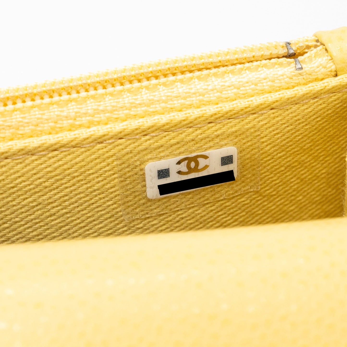 Chanel Mini Business Affinity Wallet On Chain Caviar Yellow L (microchip)