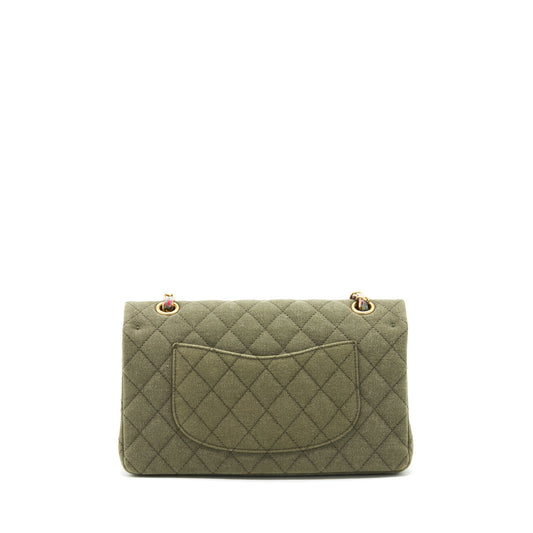 Chanel Cuba Charms classic double flap Bag canvas Green