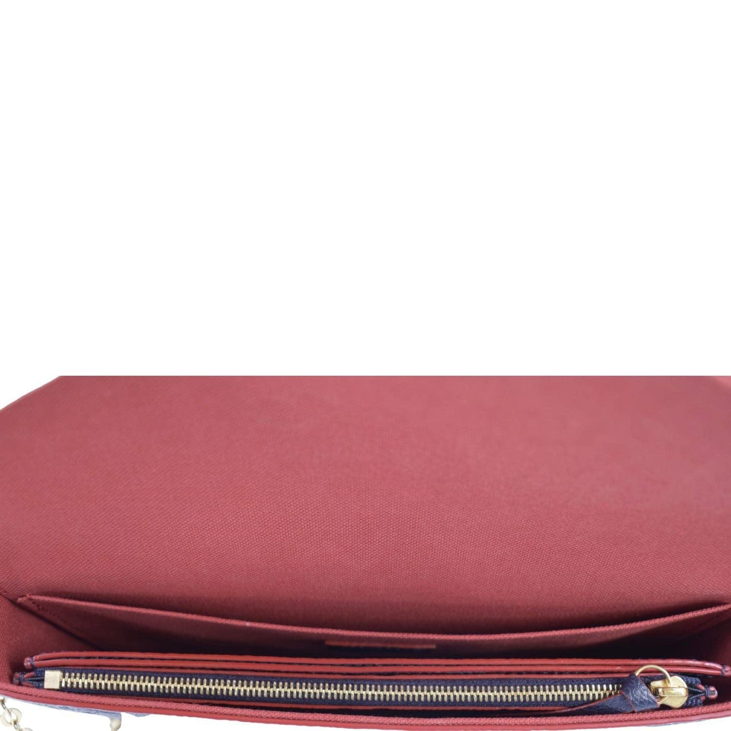 LOUIS VUITTON Felicie Monogram Empreinte Pochette Crossbody Bag Marine Rouge