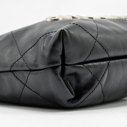 Chanel mini 22 Bag Shiny Calfskin Black  (Microchip)