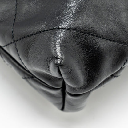 Chanel mini 22 Bag Shiny Calfskin Black  (Microchip)
