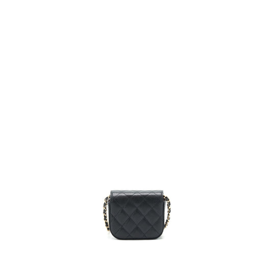 Chanel mini flap Vanity with Chain Caviar black L