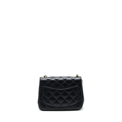 Chanel 22C Mini Square Flap Bag Lambskin Black L