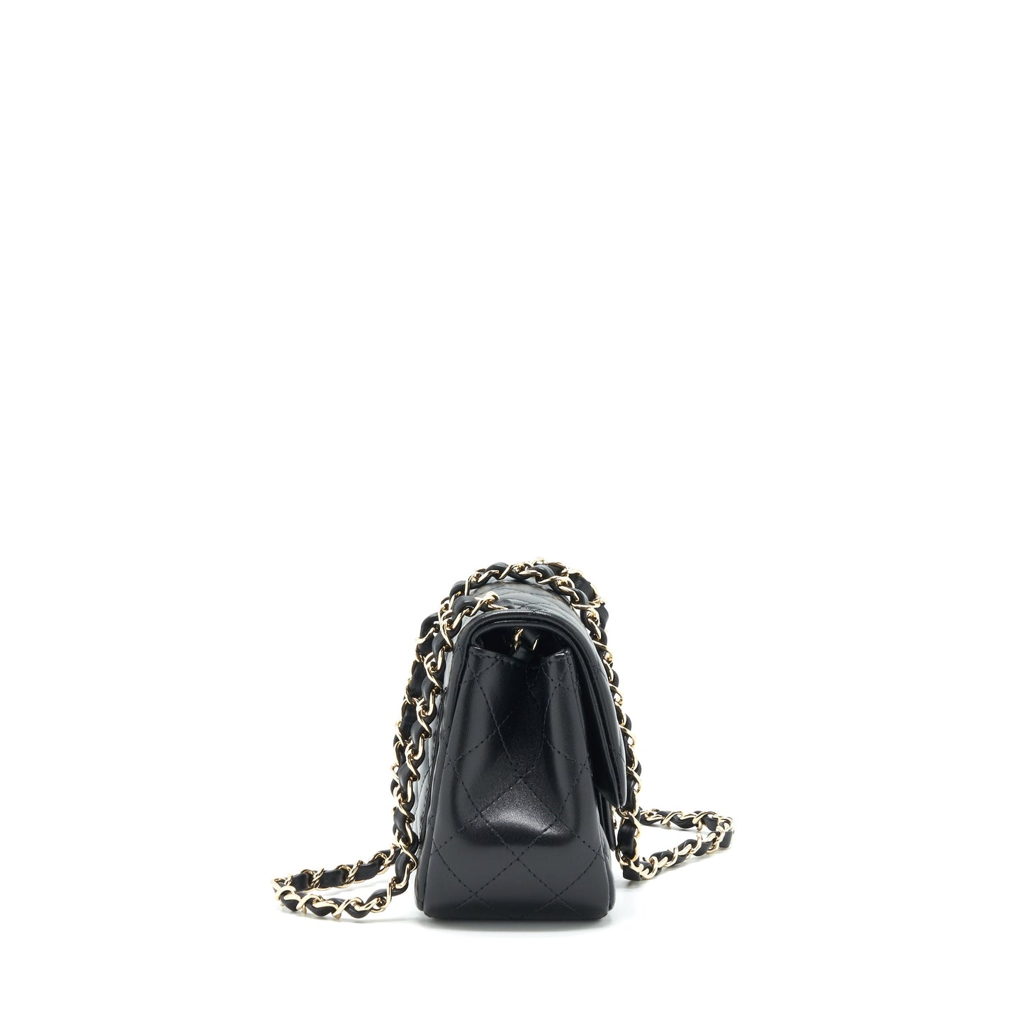 Chanel 22C Mini Square Flap Bag Lambskin Black L