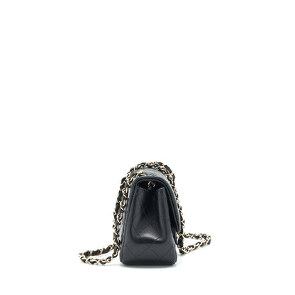 Chanel 22C Mini Square Flap Bag Lambskin Black L