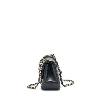 Chanel 22C Mini Square Flap Bag Lambskin Black L