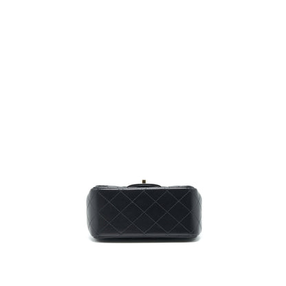 Chanel 22C Mini Square Flap Bag Lambskin Black L