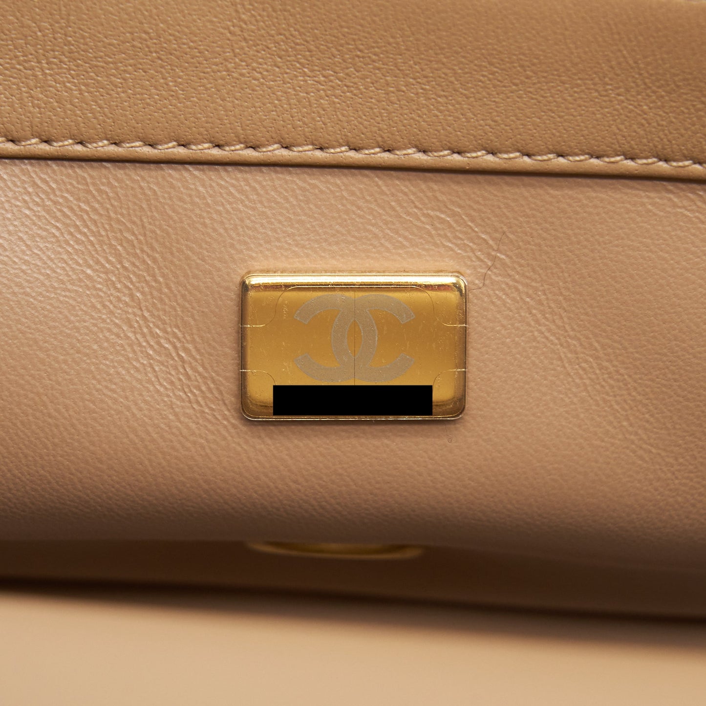 Chanel 22B Pearl Crush Mini Rectangular Flap Bag Lambskin Dark Beige  (Microchip)