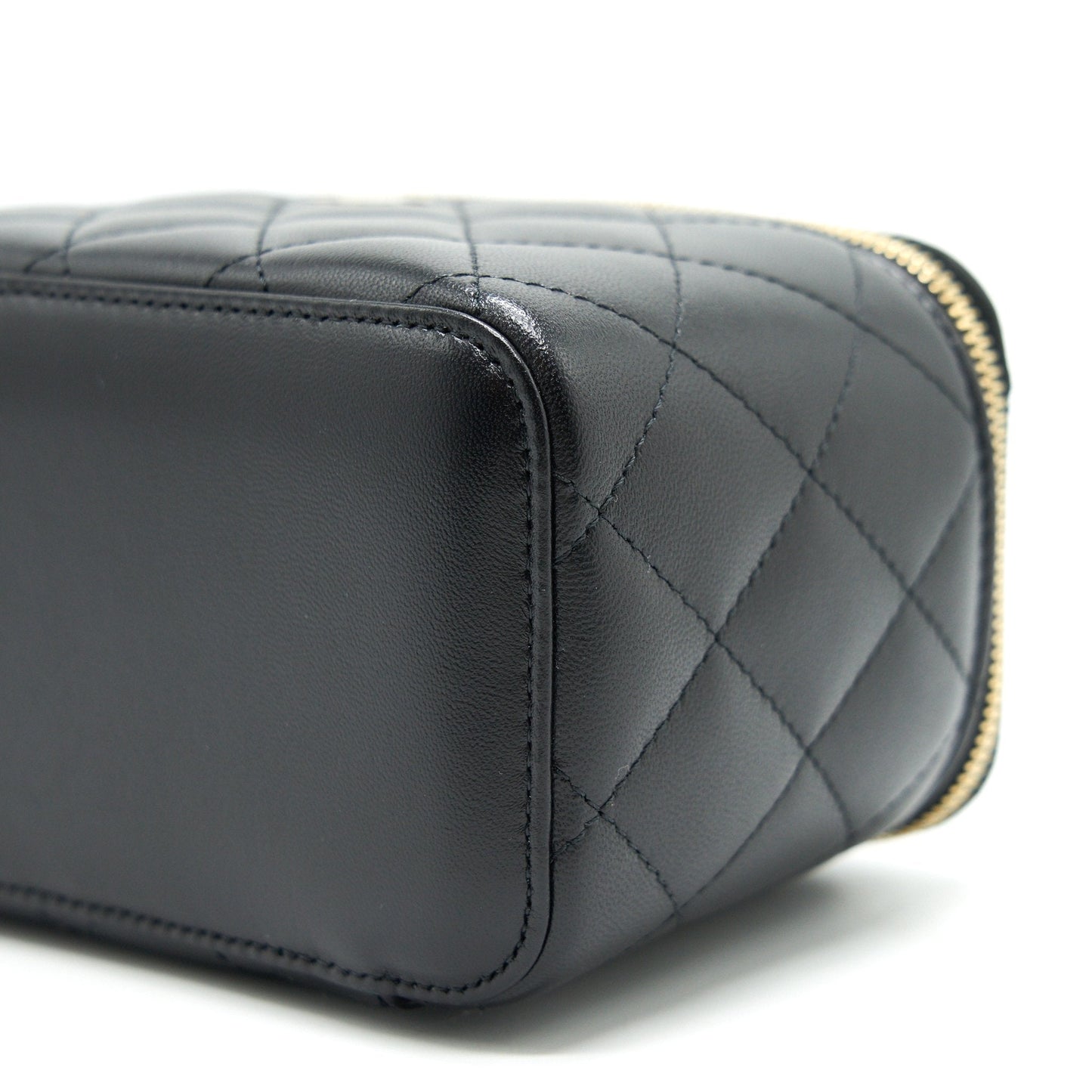 Chanel Long Vanity With Chain Lambskin Black L