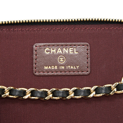 Chanel Long Vanity With Chain Lambskin Black L