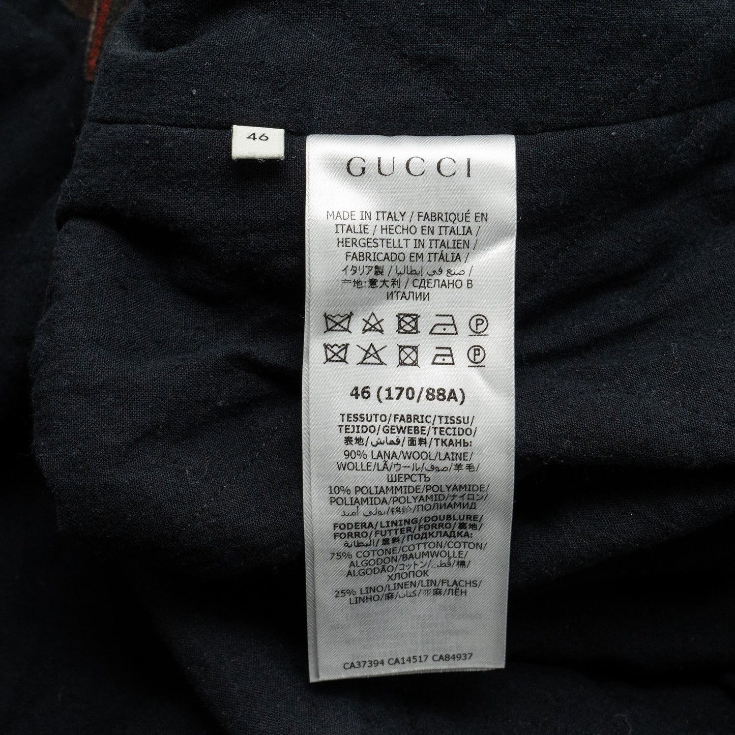 GUCCI Size 46 Men�s Checked Wool Jacket Multicolour