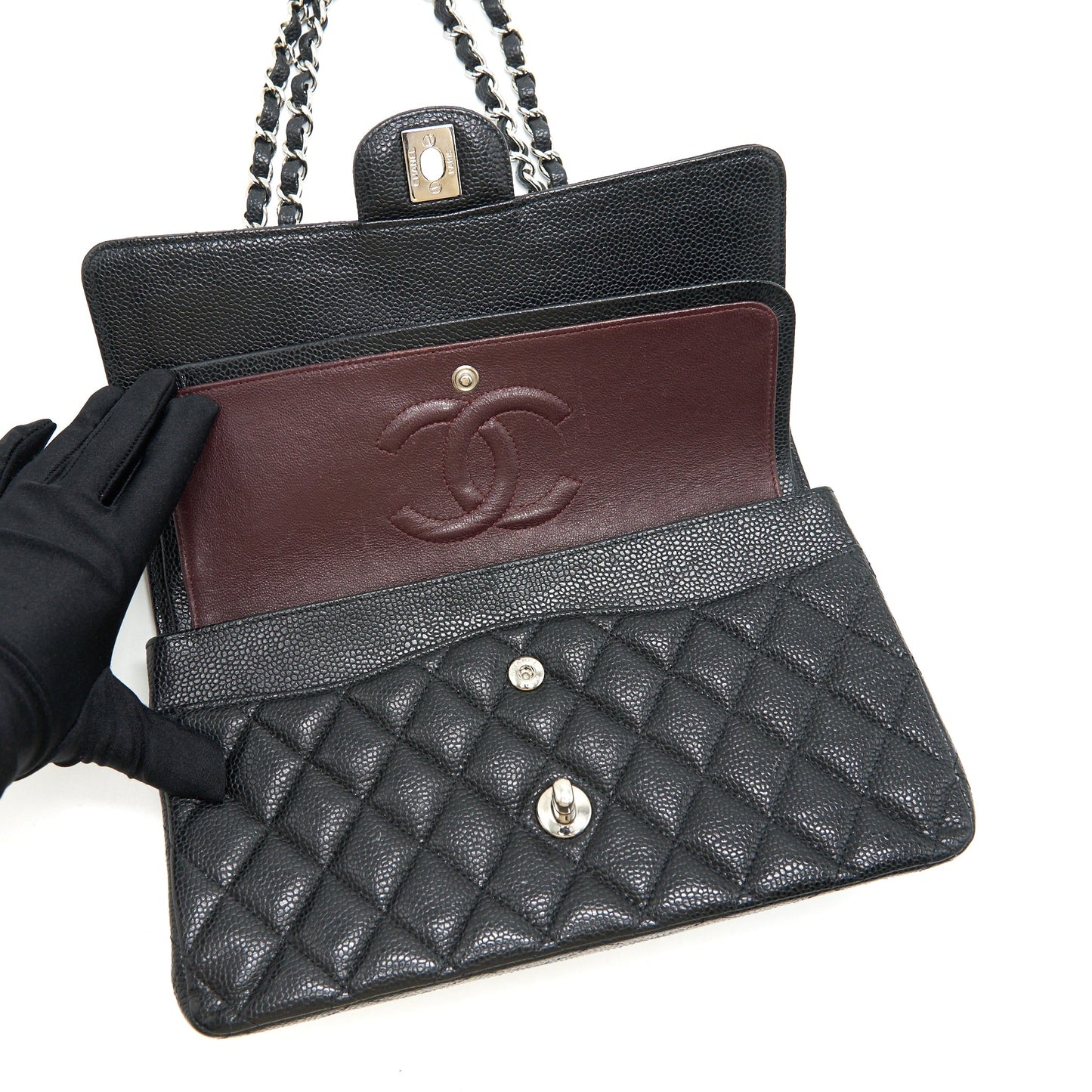 CHANEL MEDIUM CLASSIC DOUBLE FLAP CAVIER