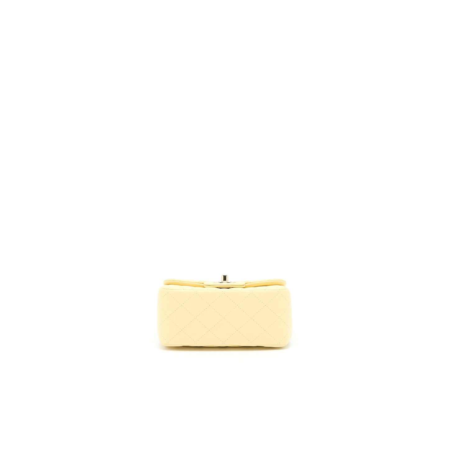 Chanel Mini Square Flap Bag Lambskin Light Yellow L