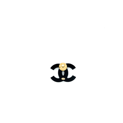 Chanel CC Logo Brooch With Crystal Gold Tone