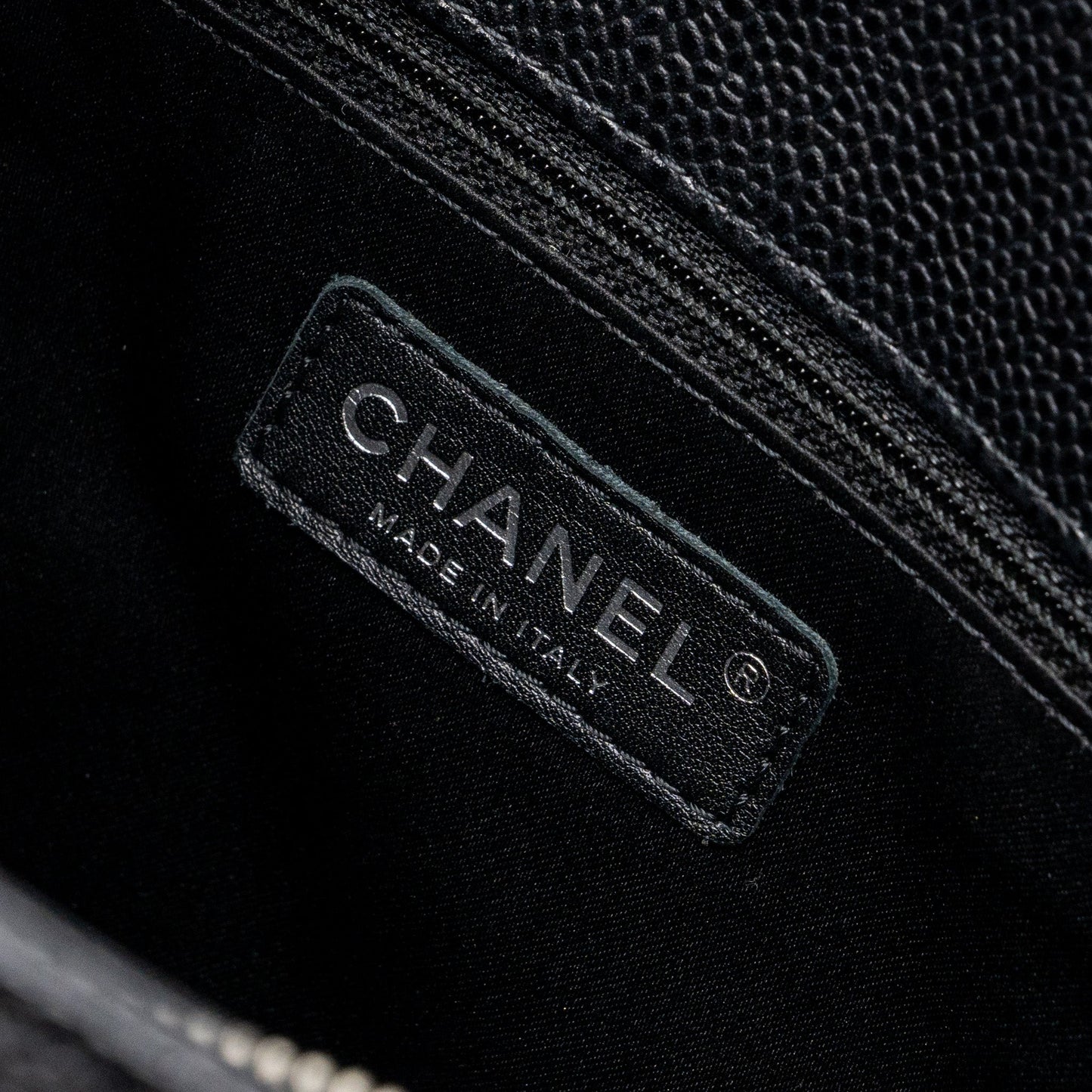 Chanel grand shopping tote bag caviar black