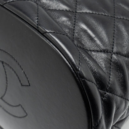 Chanel 22p Drawstring Bucket Bag Lambskin Black  (Microchip)