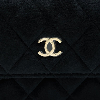 Chanel Velvet Pearl Crush Mini Belt Bag Black with L