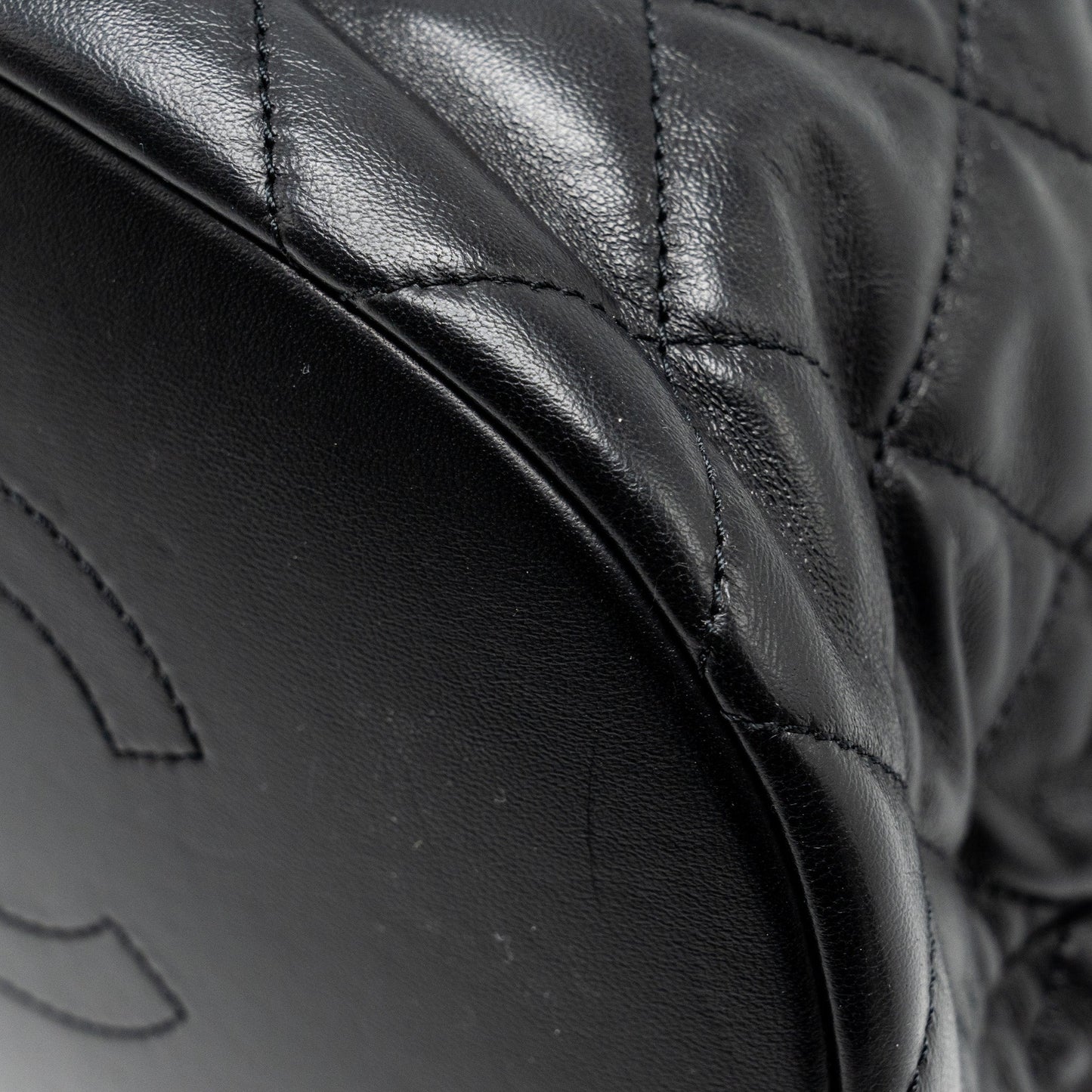 Chanel 22p Drawstring Bucket Bag Lambskin Black  (Microchip)