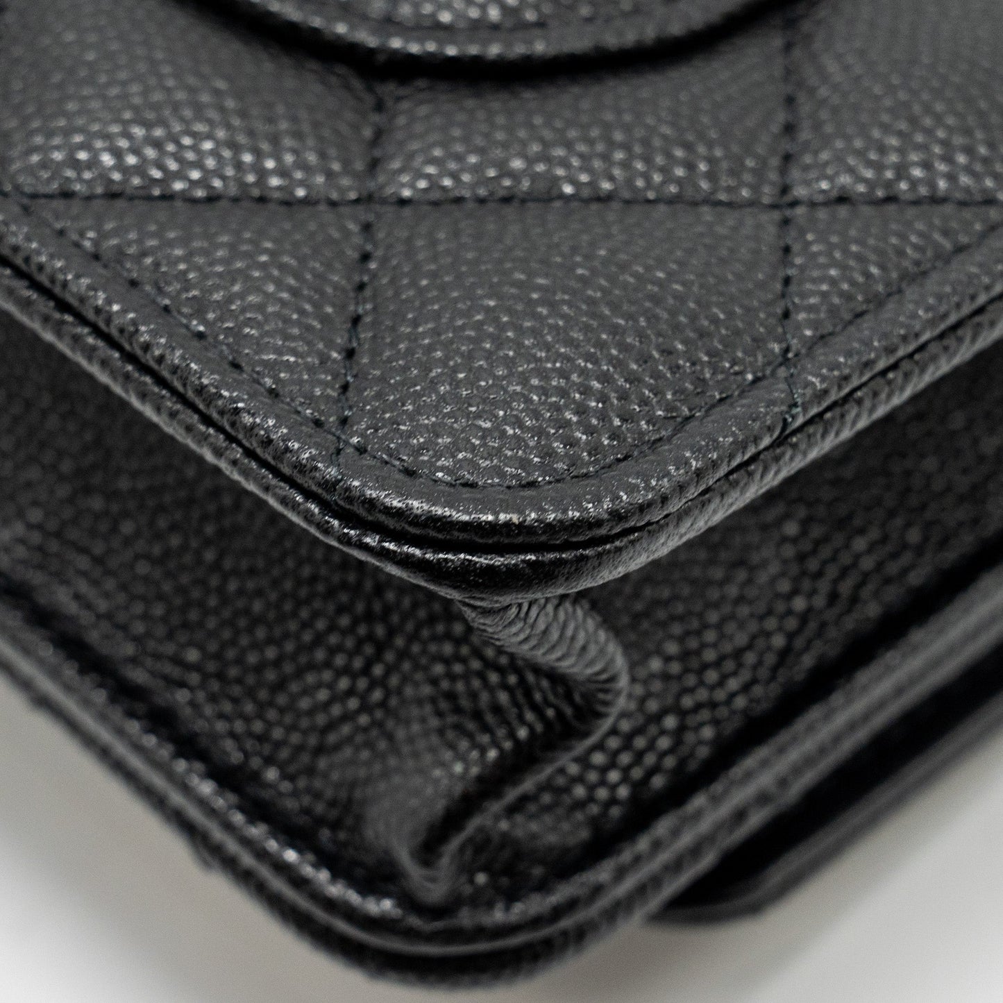 Chanel Camellia Wallet on chain Caviar Black  (Microchip)