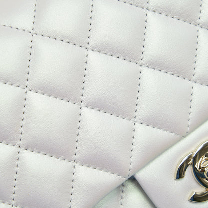 Chanel medium S21 iridescent white classic bag