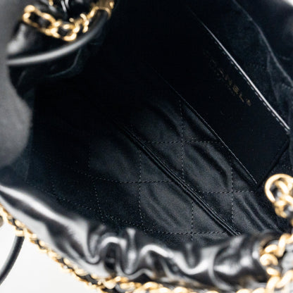 Chanel Mini 22 Bag Shiny Calfskin Black  (Microchip)