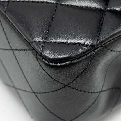 Chanel Medium Classic Double Flap Bag Lambskin Black  (microchip)