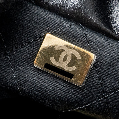 Chanel Mini 22 Bag Shiny Calfskin Black  (Microchip)