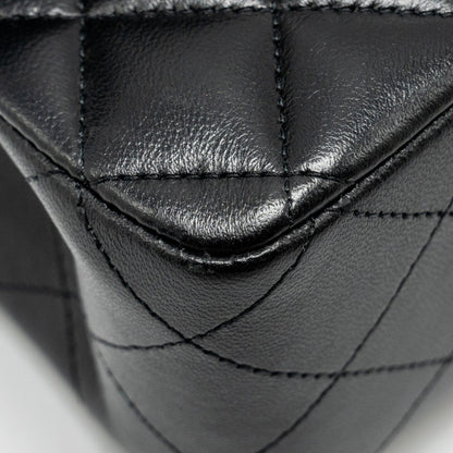 Chanel Medium Classic Double Flap Bag Lambskin Black  (microchip)