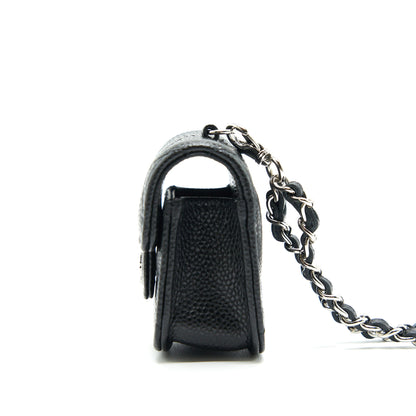 Chanel AirPods Case With Chain Caviar Black