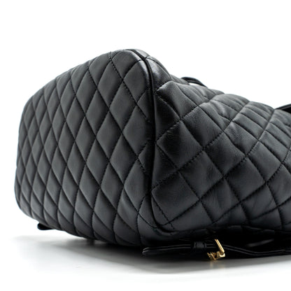 Chanel quilted flap backpack lambskin black