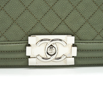 Chanel Medium Boy Bag Caviar Light Green L