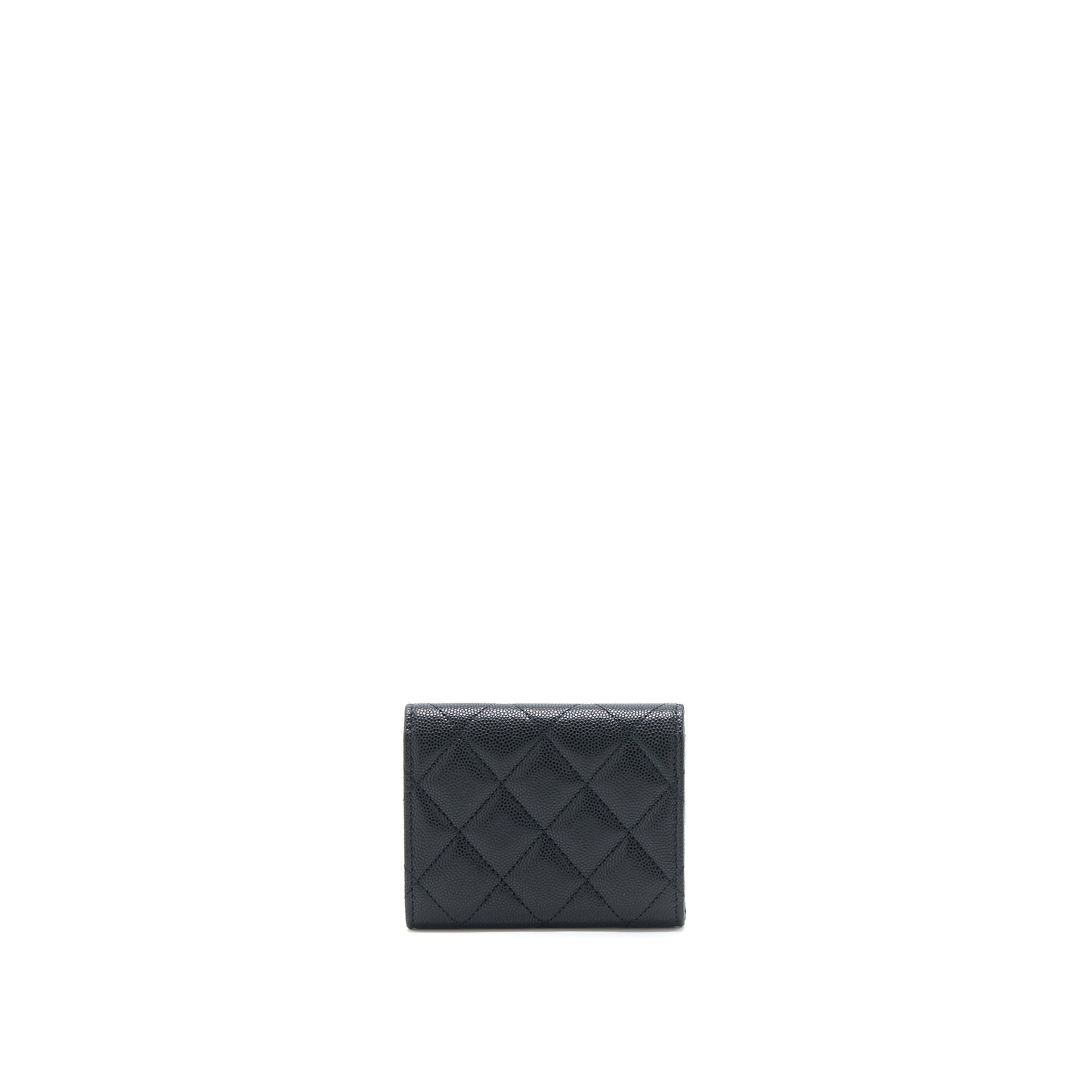 Chanel 23P Detail Logo Flap Card Holder Caviar Black L (Microchip)