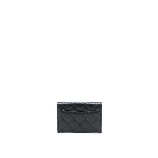 Chanel Classic Quilted Flap Card Holder Caviar Black  (Microchip)