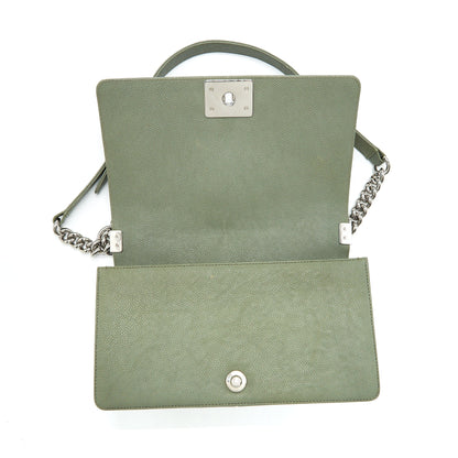 Chanel Medium Boy Bag Caviar Light Green L