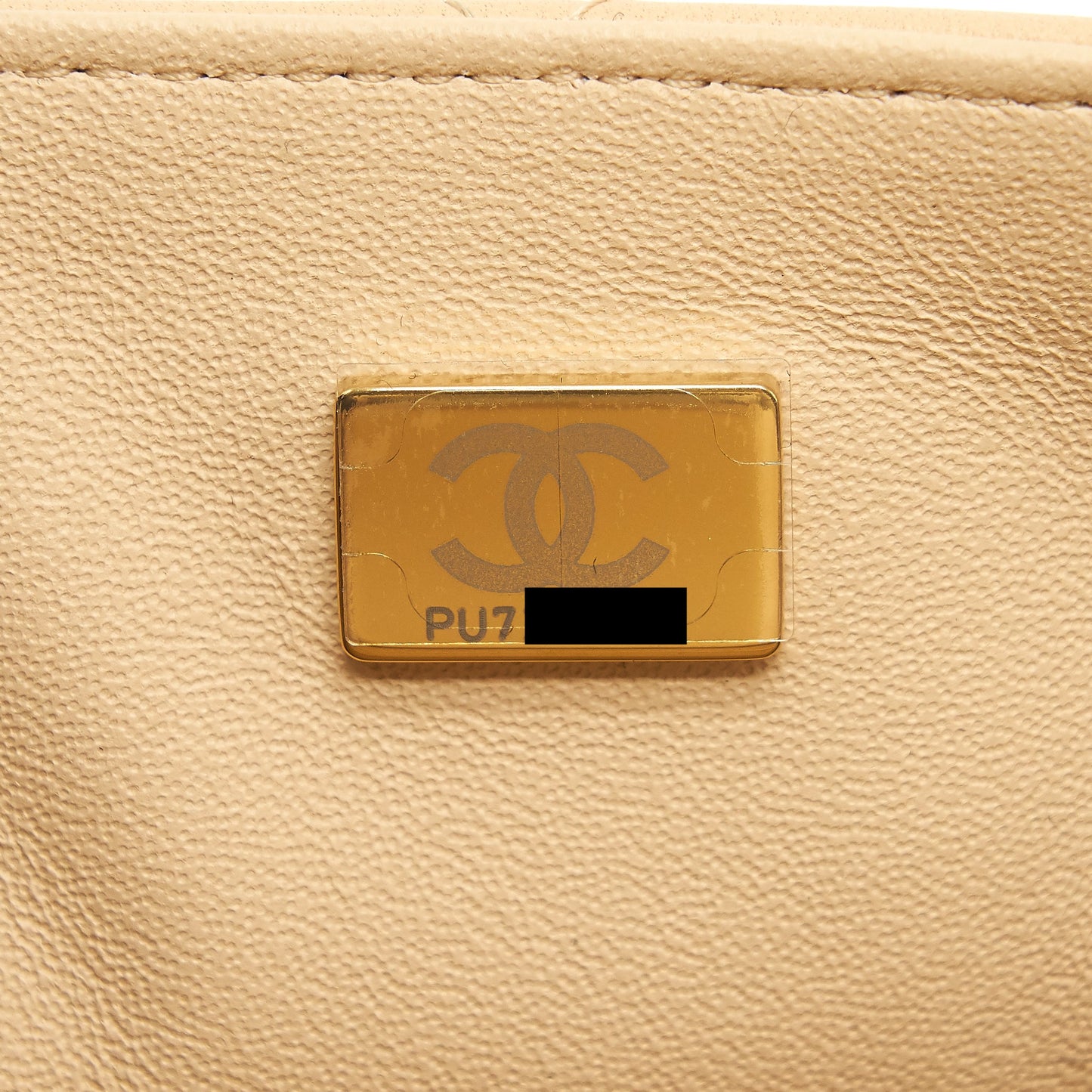 Chanel 22C Mini square flap Bag Lambskin beige L