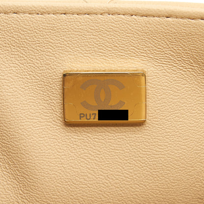 Chanel 22C Mini square flap Bag Lambskin beige L