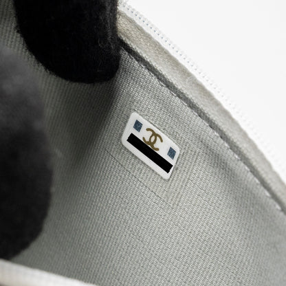 Chanel 23p rainbow letter handle mini wallet on chain calfskin white  (microchip)